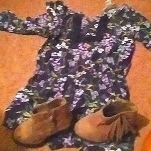 🌟Toddler Flower Romper with Green Zip up Boots🔥